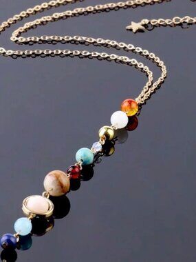 Solar System Aligned Planet/Star Science Necklace